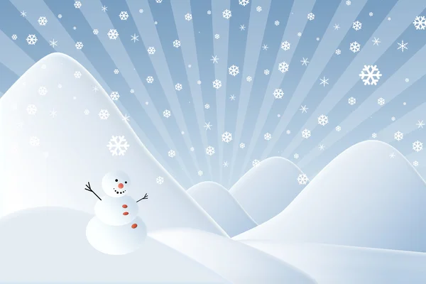クリスマス、山と雪の男 — ストック写真