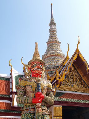 Thai Demon in Grand Palace , Bangkok Thailand clipart