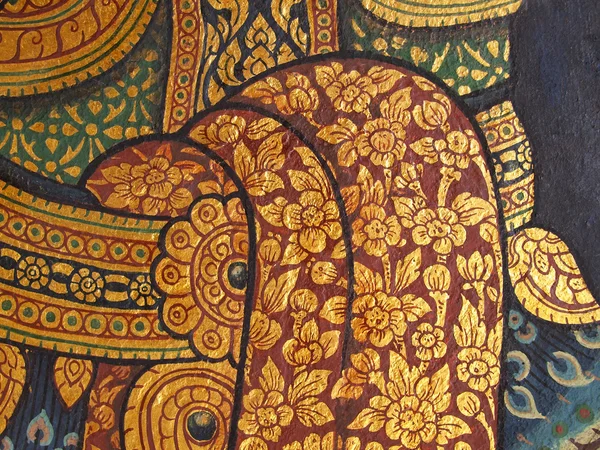 墙体艺术绘画中庙泰国。关于罗摩衍那 ep 绘画 — 图库照片