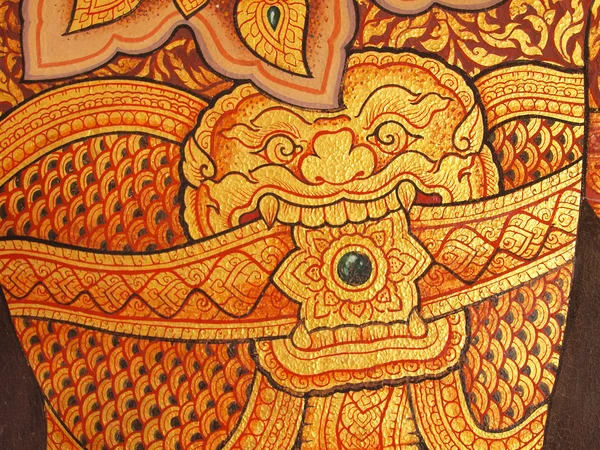 Pintura de arte mural y textura en templo Tailandia. pintura sobre — Foto de Stock
