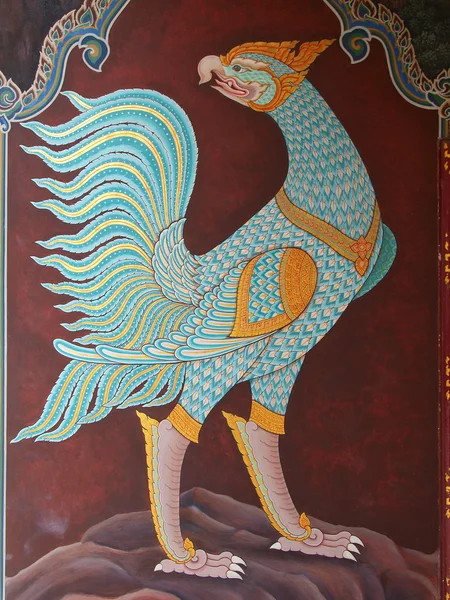Pintura de arte de parede e textura no templo Tailândia. pintura sobre — Fotografia de Stock