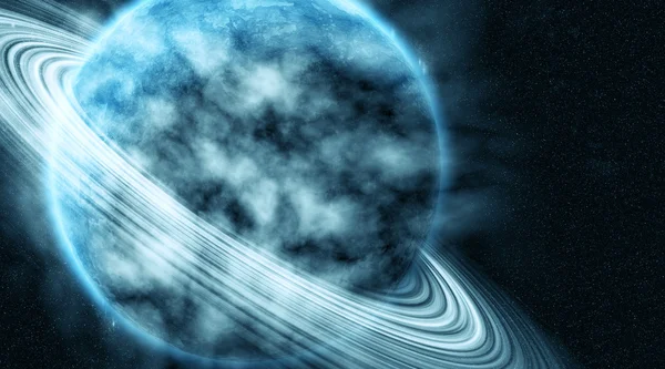 Голубая планета в красивом космосе — стоковое фото