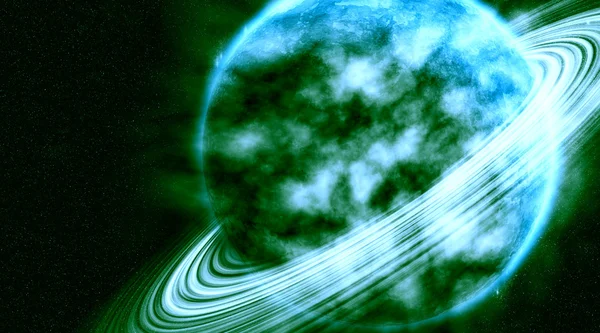 Modrá planeta v krásného prostoru — Stock fotografie