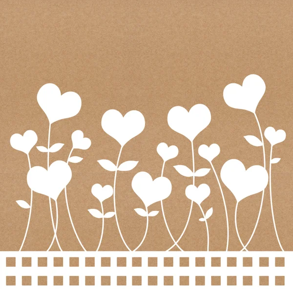 Recycle paper valentine flower background for romance, wedding a — Stock Photo, Image