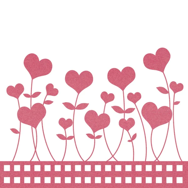 Recycle papier valentine bloem achtergrond voor romantiek, bruiloft een — Stockfoto
