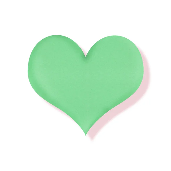 Heart recycled paper on white background — Stock Photo, Image