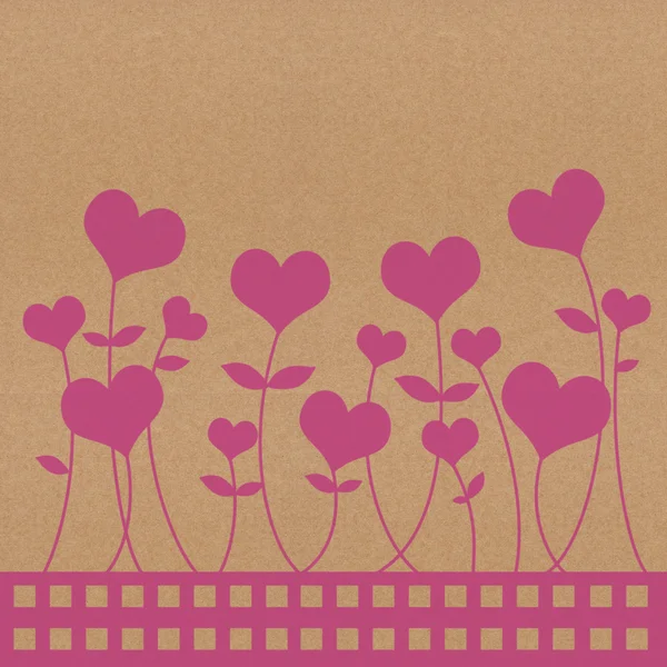 Recycle papier valentine bloem achtergrond voor romantiek, bruiloft een — Stockfoto
