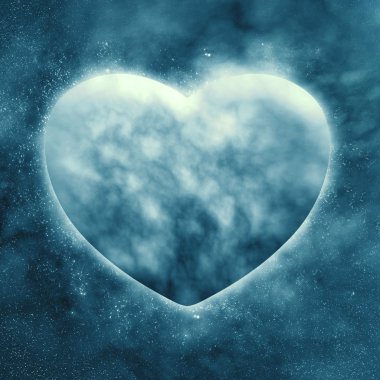 Concept ,Planet of the heart in beautiful space clipart