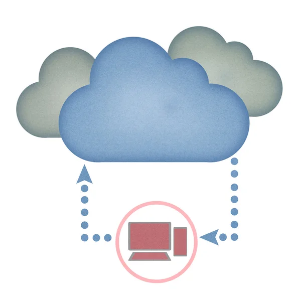 Papier recyceln, Cloud-Computing-Konzept. — Stockfoto