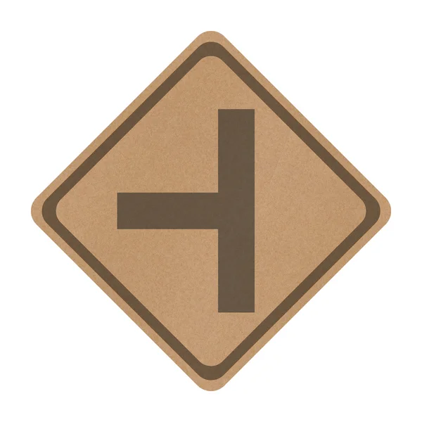 Recyklingu papieru trzy oddzielne drogi znak na białym tle — Zdjęcie stockowe