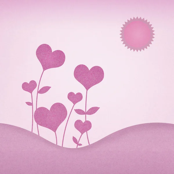 Переработка бумаги Валентина цветочный фон для романтики, свадьба — стоковое фото