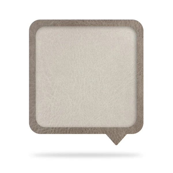 Talk tag, textura de couro sobre fundo branco — Fotografia de Stock