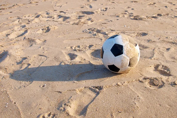 stock image Soccer ball on sand