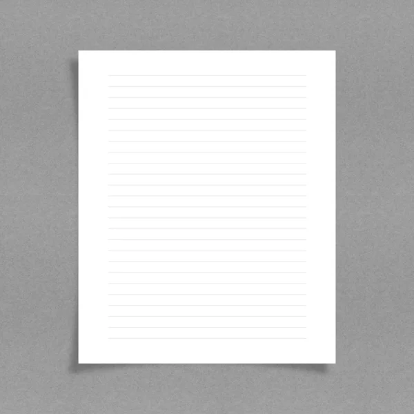 Notizpapier mit Linie auf Kartonhintergrund — Stockfoto