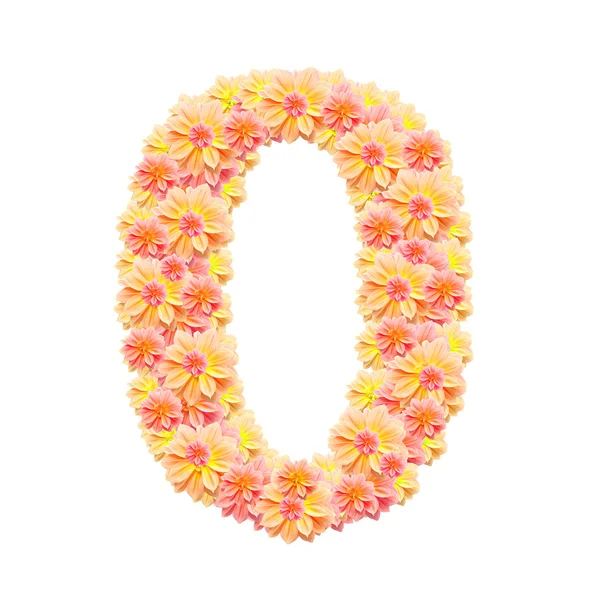 0,flower alphabet isolated on white — Stock Photo, Image
