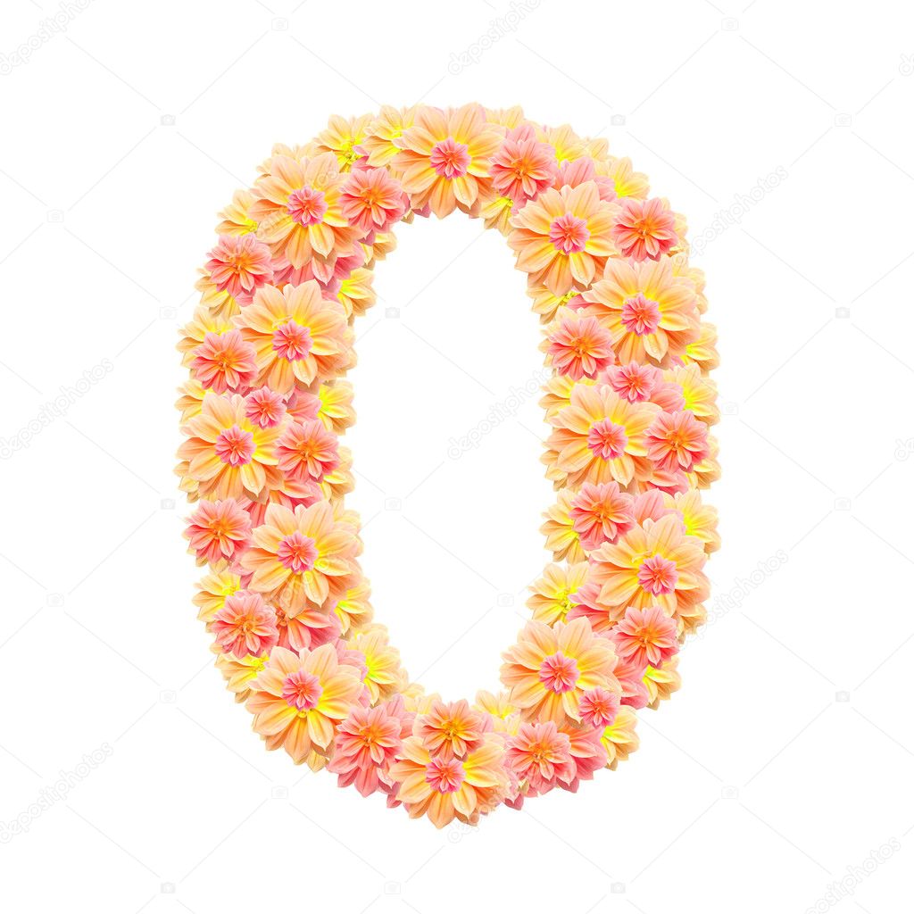 0,flower alphabet isolated on white