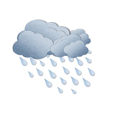 Grunge recycled pape rain on white background clipart