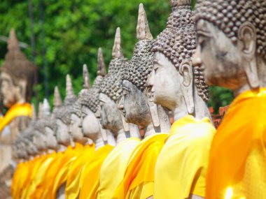 Buda heykelinin wat yai chai mongkol-ayuttaya, Tayland