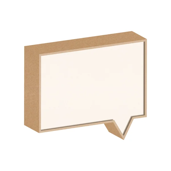 Talk tag Carta riciclata 3D su sfondo bianco — Foto Stock