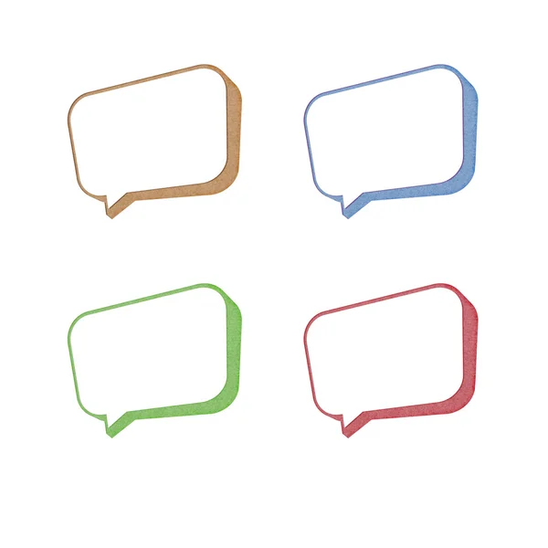 Talk tag 3D recycled paper on white background — Stock Photo, Image