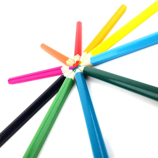 Renkli kalem bir araya gelen — Stok fotoğraf