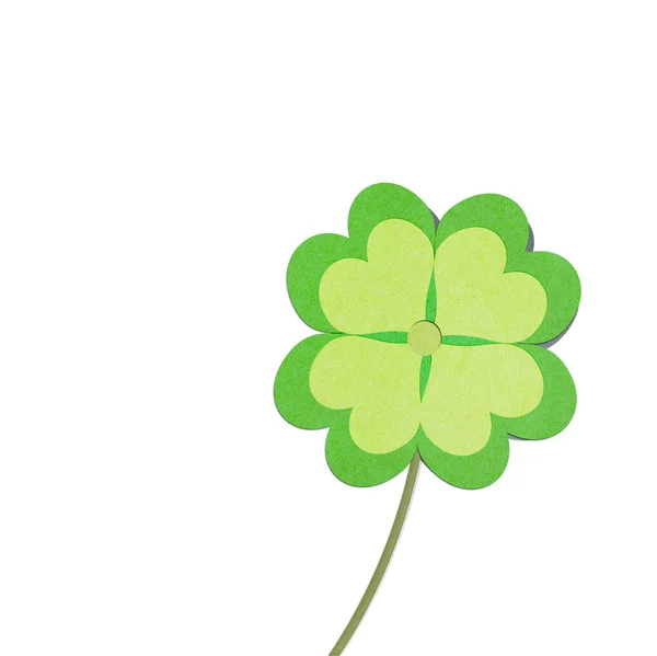 Recycle paper clover with four leaves — Stock Photo, Image