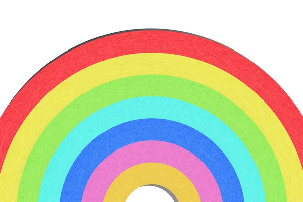 Recycle papier regenboog op witte achtergrond — Stockfoto