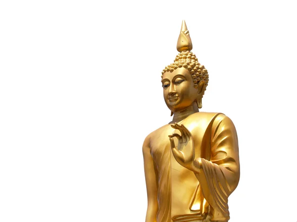 Socha Buddhy v Thajsku na bílém pozadí — Stock fotografie