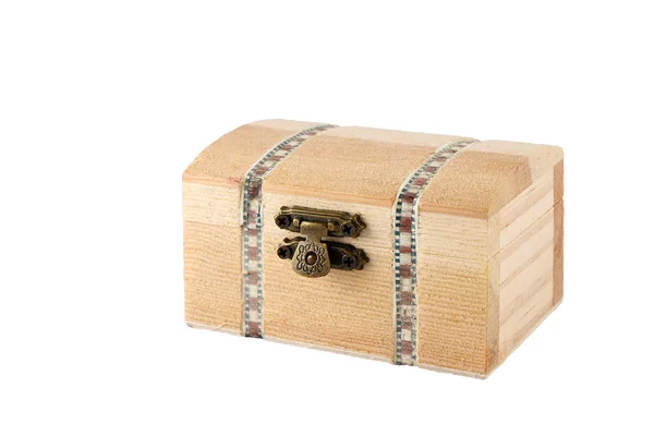 白い背景の上に木製の箱 — ストック写真