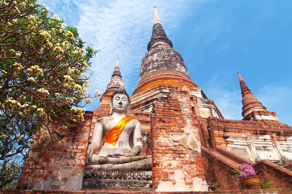 Wat Yai Chai Mongkol- Ayuttaya della Thailandia — Foto Stock