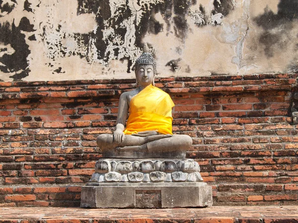 Statuia lui Buddha din Wat Yai Chai Mongkol Ayuttaya din Thailanda — Fotografie, imagine de stoc