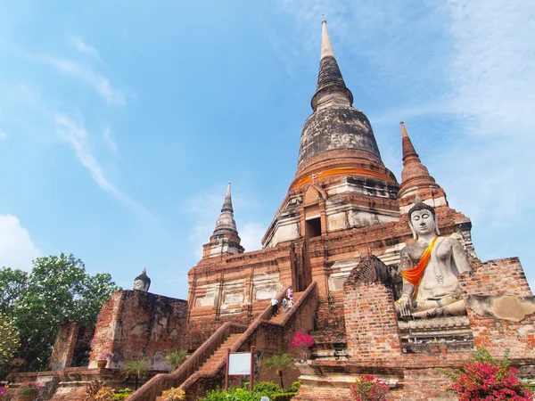 Wat Yai Chai Mongkol- Ayuttaya della Thailandia — Foto Stock