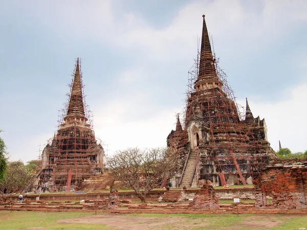Pagoda en el Templo Wat Phra Sri Sanphet, Ayutthaya, Tailandia —  Fotos de Stock