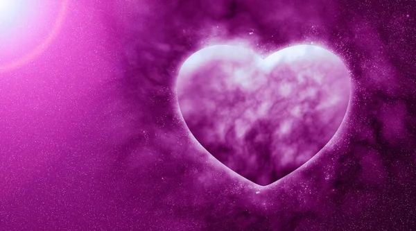 Concept ,Planet of the heart in beautiful space — Stock Photo, Image