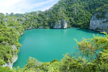 Landscape bird eye view of angthong national marine park koh sam clipart