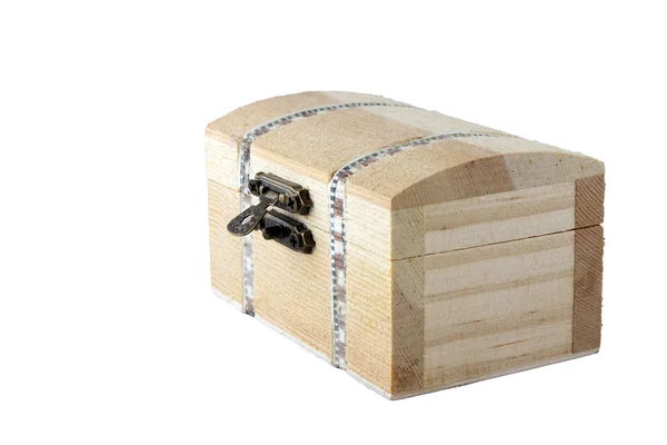 Holzboxen auf weißem Hintergrund — Stockfoto