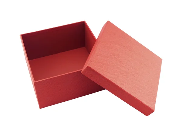 Caja roja sobre fondo blanco —  Fotos de Stock