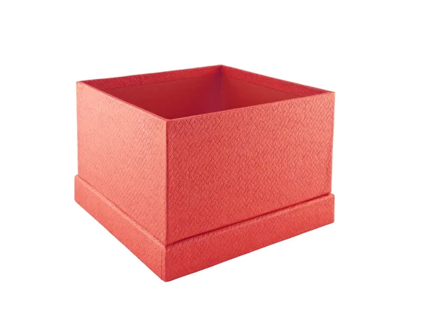 Roter Kasten auf weißem Hintergrund — Stockfoto
