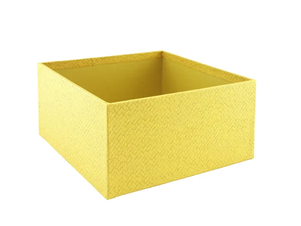Caja amarilla sobre fondo blanco —  Fotos de Stock