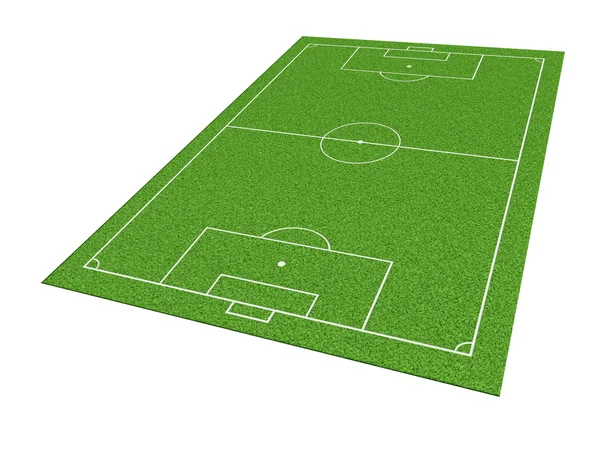 Piłka nożna i piłka nożna pole izolować na białym tle — Zdjęcie stockowe