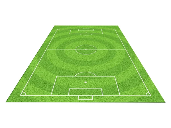 Ποδόσφαιρο ή ποδόσφαιρο πεδίο απομονωθεί σε λευκό φόντο — Φωτογραφία Αρχείου