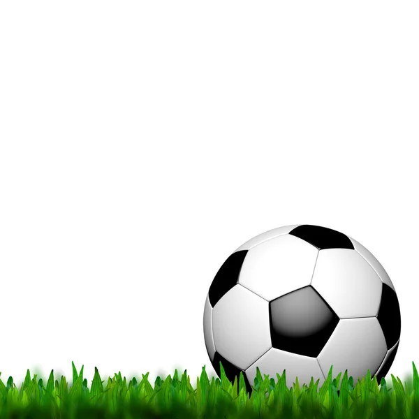 Futebol (bola de futebol) em grama verde — Fotografia de Stock