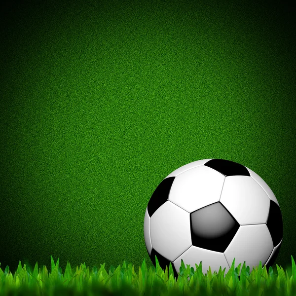 Futebol (bola de futebol) em grama verde — Fotografia de Stock