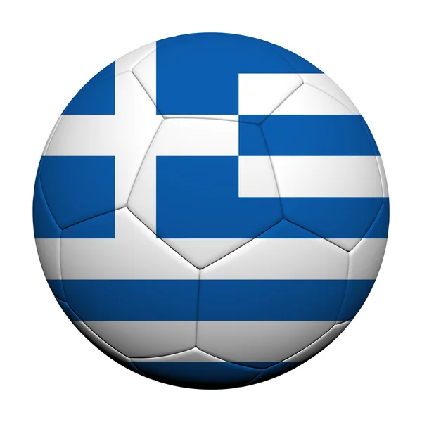 Grèce Drapeau Motif 3d rendu d'un ballon de football — Photo