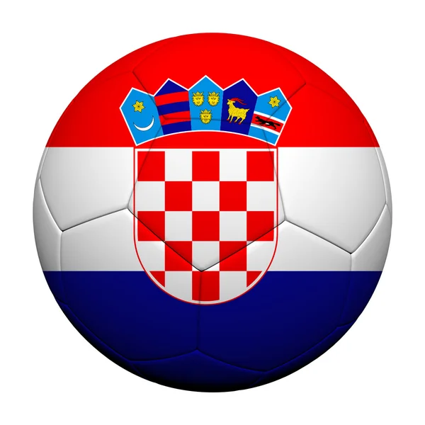 Croacia Bandera patrón 3d representación de una pelota de fútbol —  Fotos de Stock