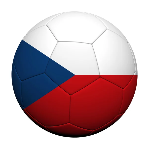 Flaga Czeska renderowania 3d wzór piłka nożna — Zdjęcie stockowe
