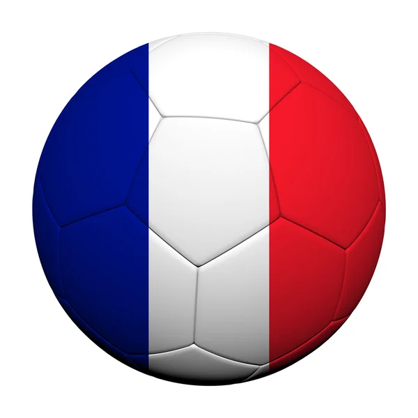 Frankreich Flaggenmuster 3D-Darstellung eines Fußballs — Stockfoto
