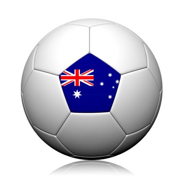 Avustralya bayrağı desen 3d render bir futbol topu
