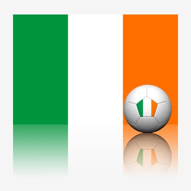 İrlanda futbol futbol ve bayrağı ile beyaz adam yansıtacak