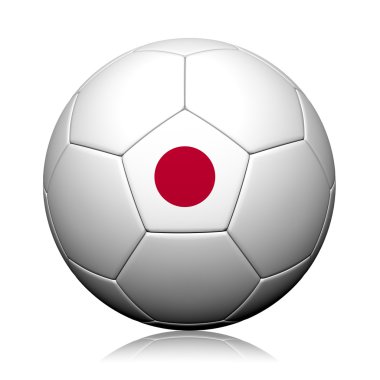 Japonya bayrak deseni 3d render bir futbol topu